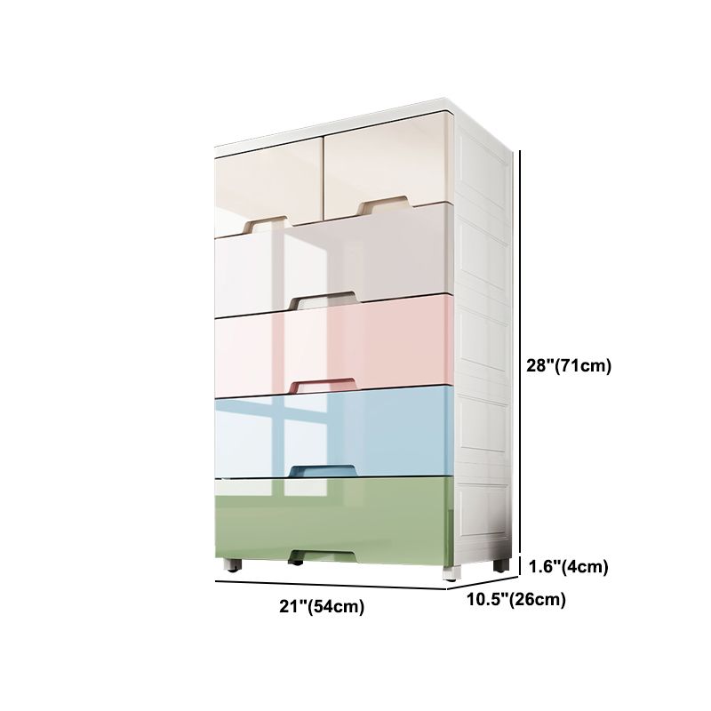 Modern Plastic Storage Cabinet with Drawer Non-Hanging Wardrobe Armoire