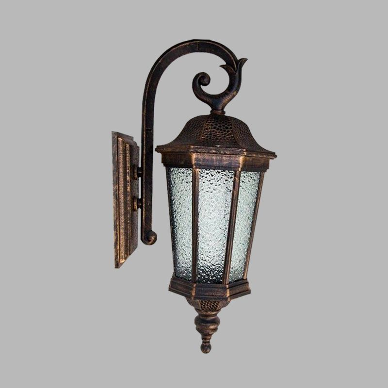 Rust Star Anise Wall Lodges Loges en verre d'eau 1 Light Light extérieur lampe murale avec conception de bande de tigre