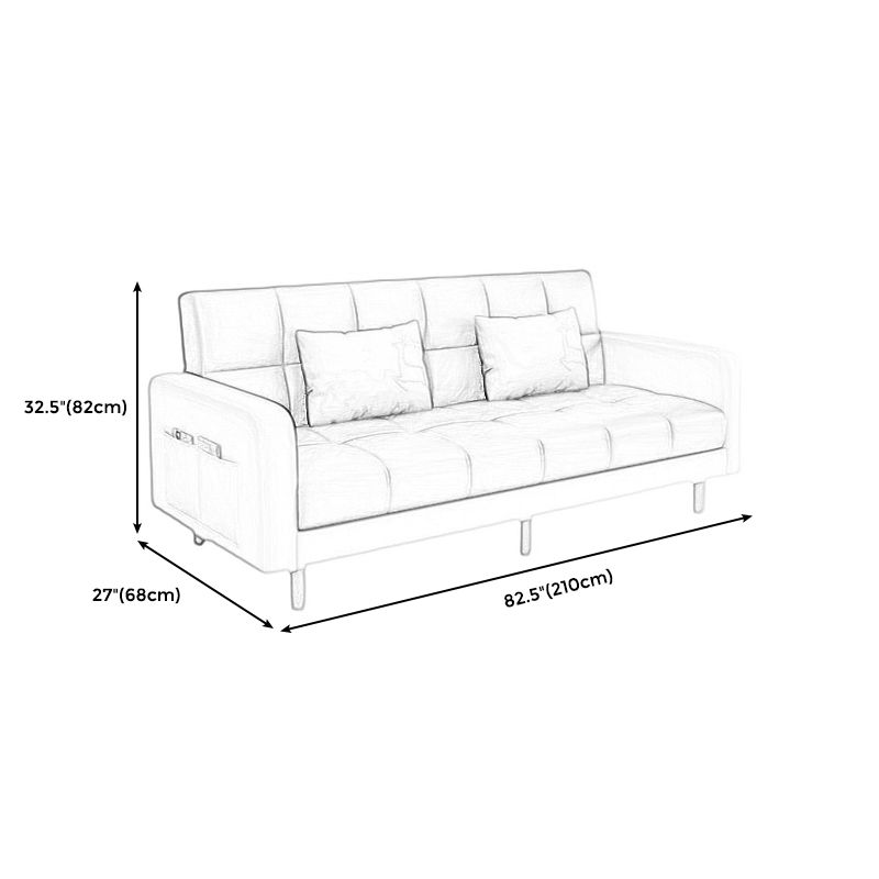 Convertible Biscuit Back Sofa Bed 32.28"High Square Arm Sofa for Apartment