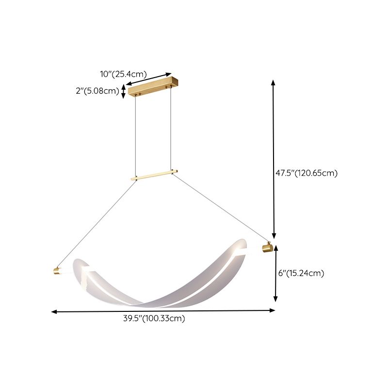 1-Light Geometric Island Pendant Lights Modern Metal Island Pendant Lighting
