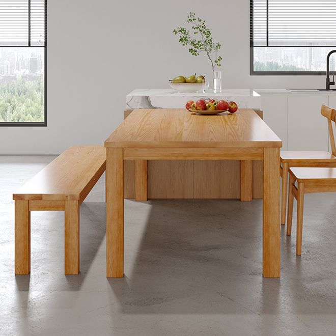 Modern Style Dining Table Rectangle Wood Dining Table with 3 legs