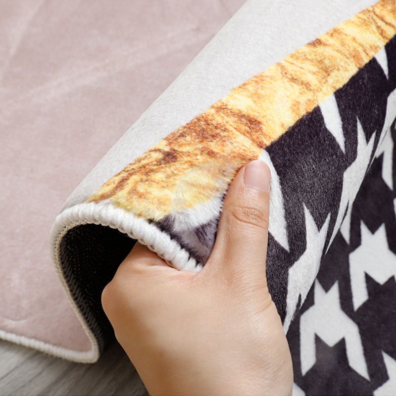 Contemporary Simple Bedroom Rug Irregular Color Block Carpet Creative Polyester Area Rug for Bedroom