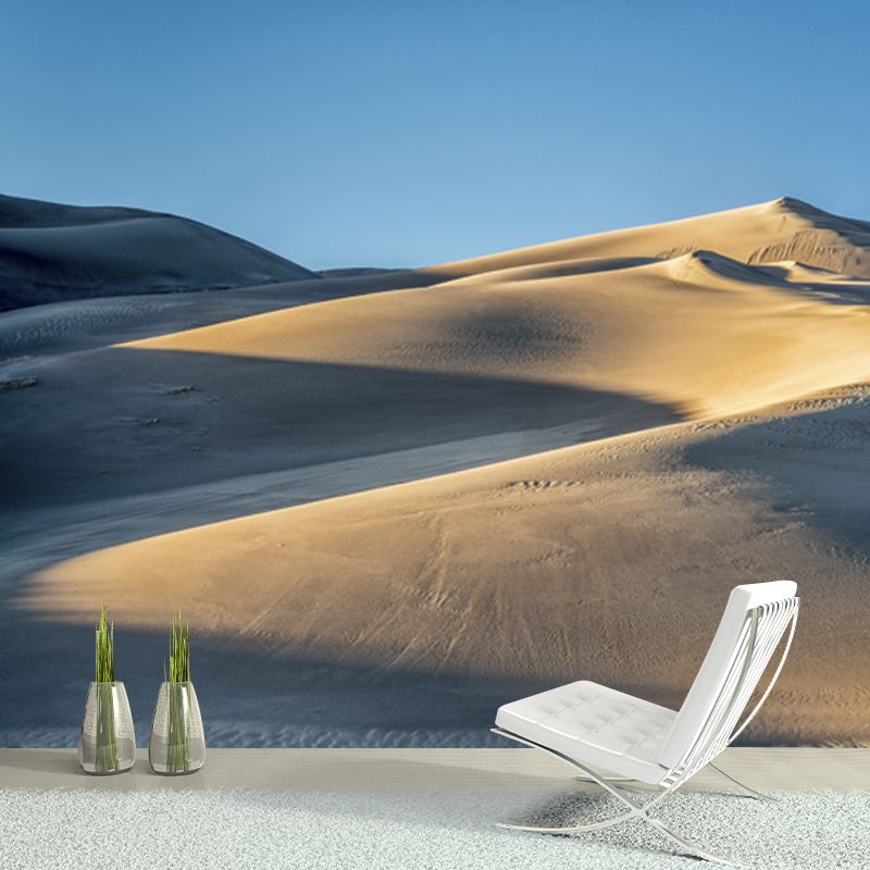 Curvaceous Sand Dune Wallpaper Mural Living Room Desert Scenery Wall Covering, Custom Made