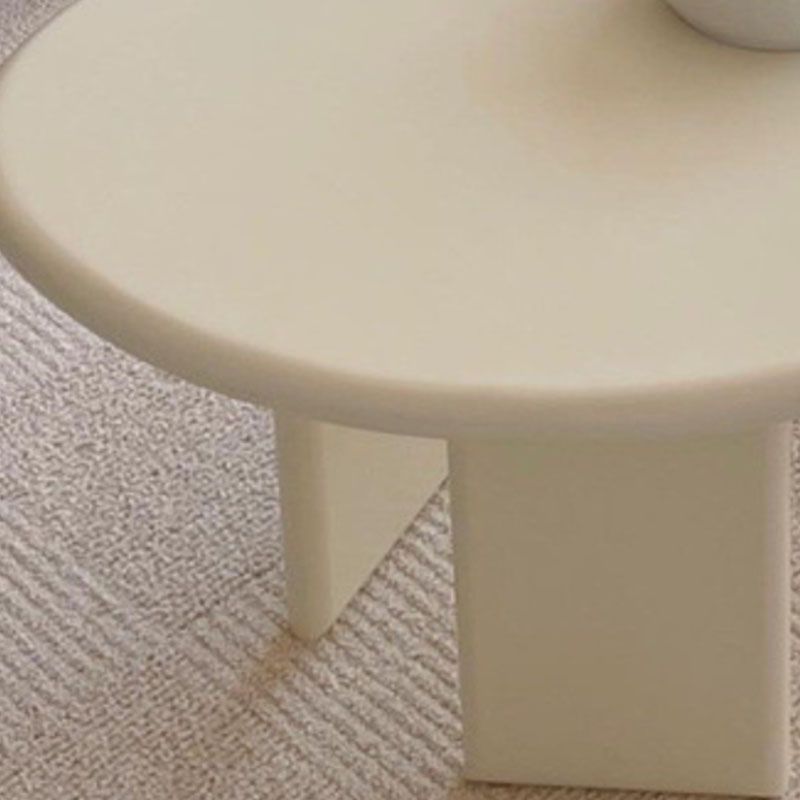 Contemporary Beige Coffee Table with 3 Legs in Wood Coffee Cocktail Table