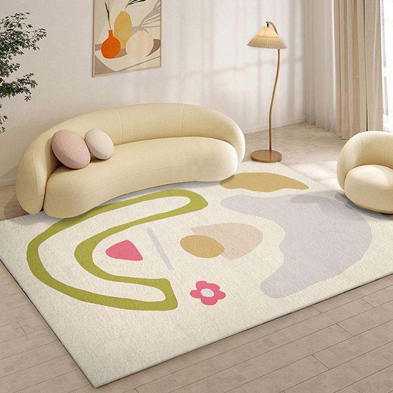 Color Block Carpet Polyster Rug Stain Resistant Indoor Rug for Living Room