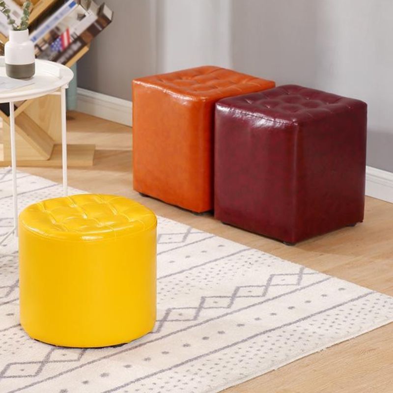 Cube Ottoman Square Solid Color Water Resistant Glam Ottoman