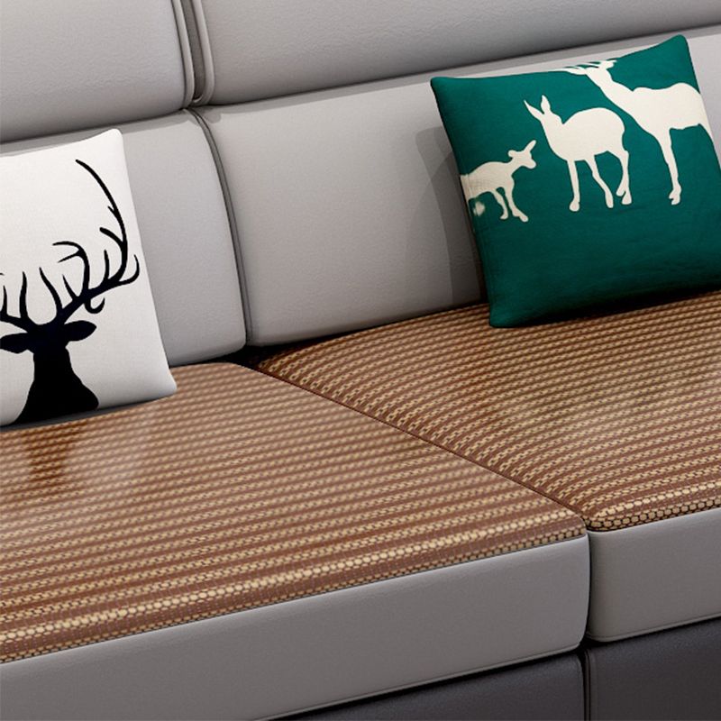 Faux Leather Square Tufted Sofa & Chaise Nordic Sewn Pillow Back Sofa