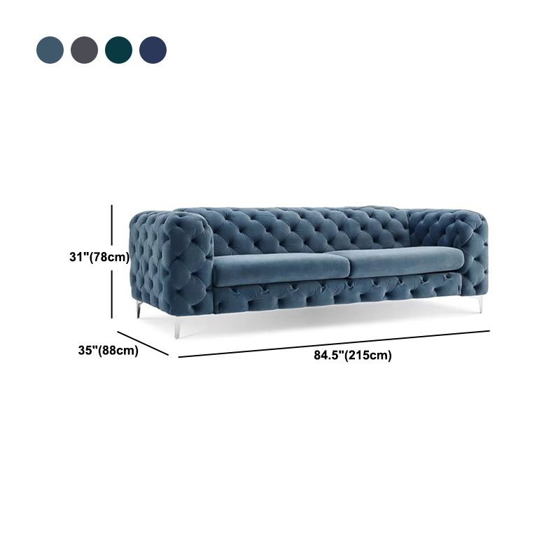 34.64" Wide Tuxedo Arm Sofa Velvet Sofa withTufted Split-Back for Living Room