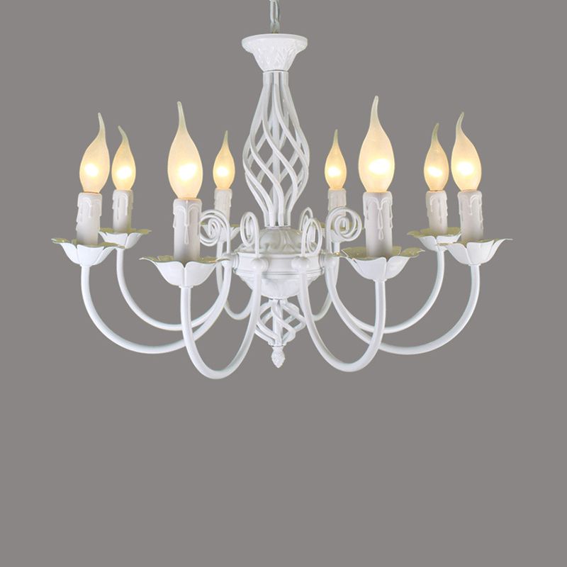 Minimalist Indoor Pendant Light, Designer Style Candle Shade Metal Pendant Lighting in White