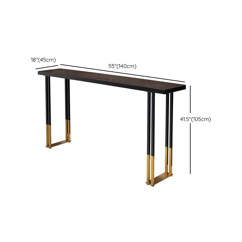 Glam Wooden Bar Dining Table Rectangle Bar Table for Cafe And Breakroom