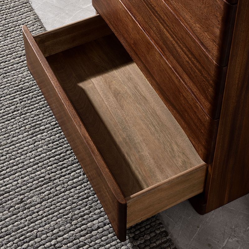 Mid-Century Modern Accent Chest with 5 Drawers Rectangle Chest