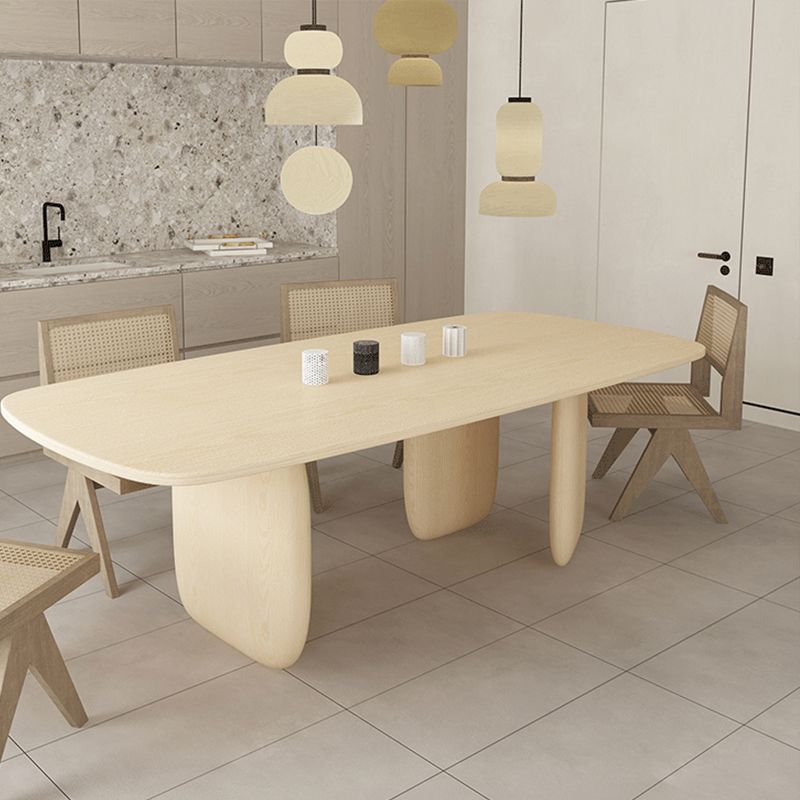 Pine Solid Wood Tripod Dining Table Modern Rectangle Dining Room Kitchen Home Furniture