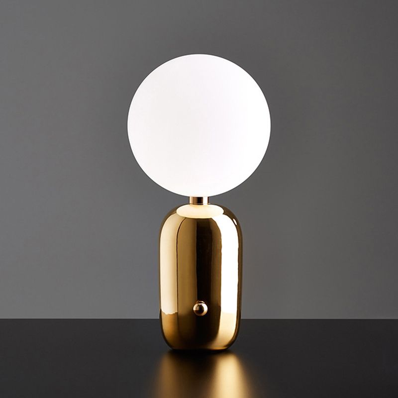 Round Glass Shade Table Light Simplicity Style Night Table Lamp for Bedroom
