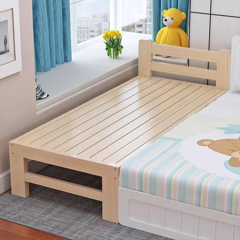 Scandinavian Washed Natural Nursery Bed Solid Wood with Mattress
