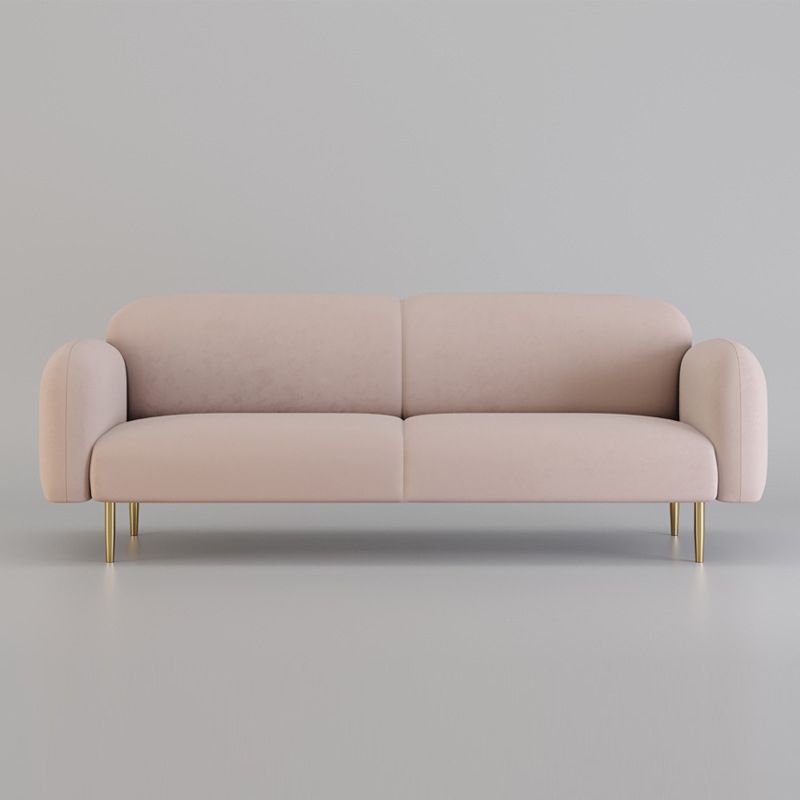 Modern Round Arm Standard Sofa 2/3-seater Metal Legs Sofa for Living Room