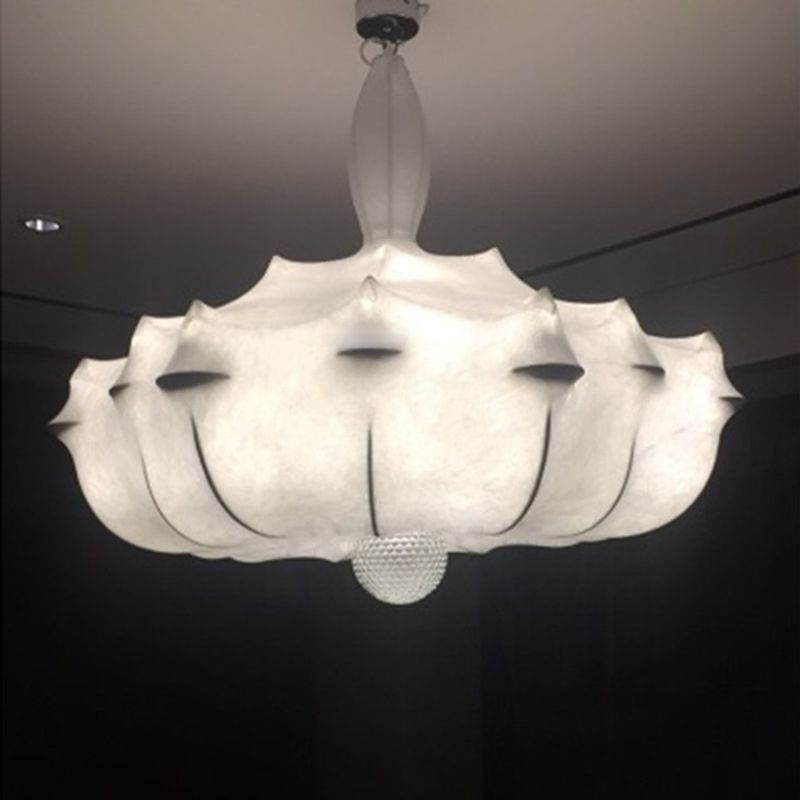 Éclairage pendentif ombré Amélioration du tissu minimaliste salon PLADANT PLANDANT EN BLANC