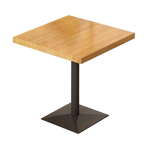 Industrial Solid Wood Dining Table Brown Square Table with Metal Base for Dinning Room