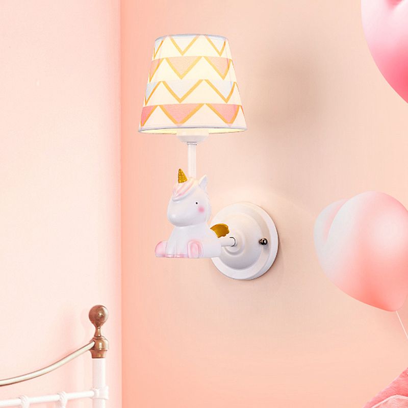 Nordic Style Wall Light Fabric Shade Wall Lamp for Children's Room (Included Doll)