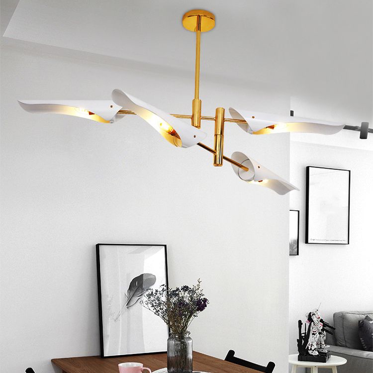 Sputnik Chandelier Light Fixture Metal Simple Chandelier Lighting for Bedroom