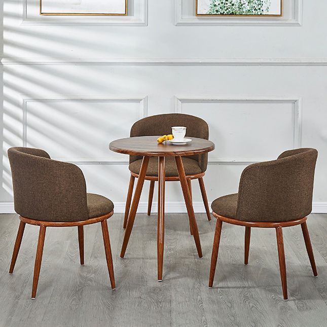 Scandinavian Home Side Chair Parsons Back Metal Upholstered Dining Room Chair