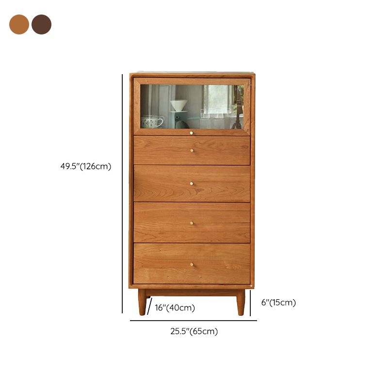 Modern Wooden Storage Sideboard Home Rectangle Side Board with Glass Door