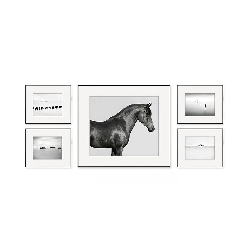 Fotografie Pferdemuster Wanddekoration Esszimmer Wildtier Leinwandkunst in hellen Farben