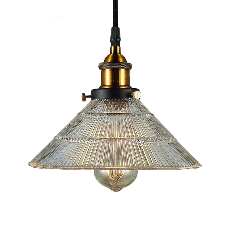 CONE NEGRO/Brass Cosco de techo Light Garra Glass Cantbed Bulb Bulb Comedor Lámpara colgante