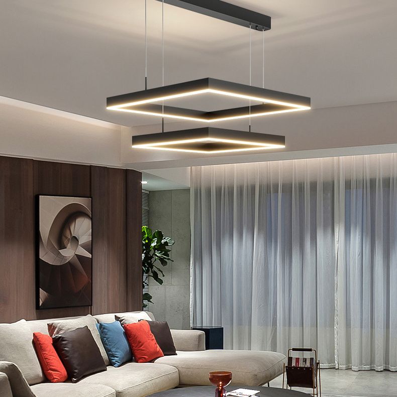 Simplicidad moderna colgando accesorio de luces de techo acrílico de lámpara de múltiples niveles de múltiples niveles para restaurante