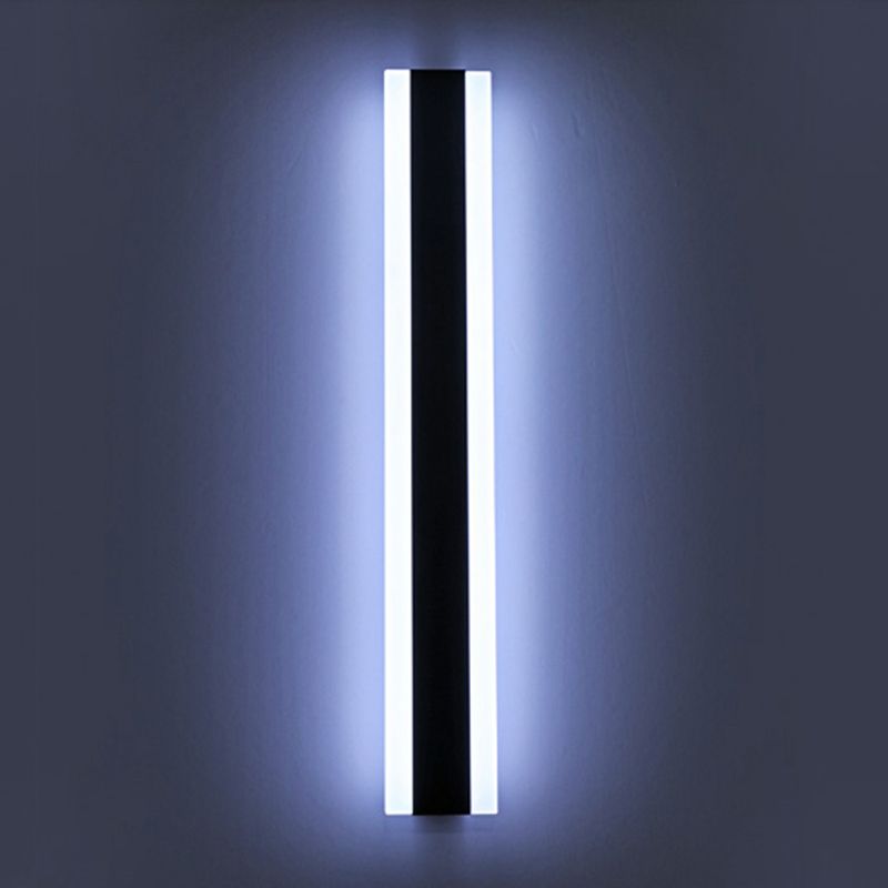 Metal Linear Shape Wall Lighting Modern Style 1-Light Wall Mounted Light in Black