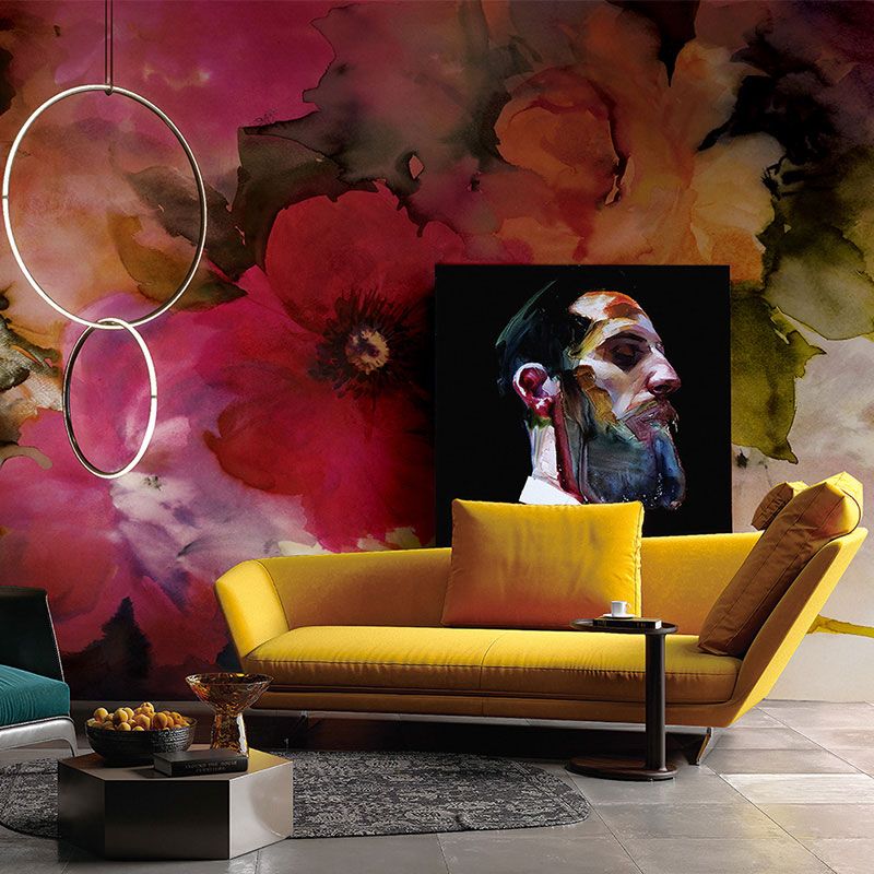Wandbild mit blühenden Blumen in natürlichen Farben, feuchtigkeitsbeständige Wandkunst für die Dekoration von Gästezimmern