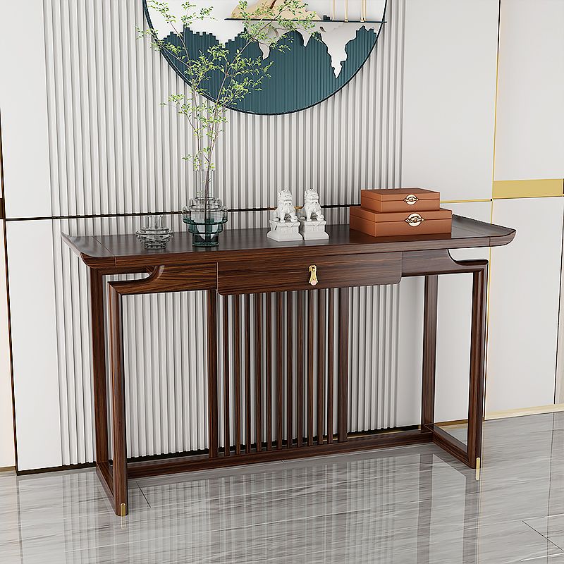 Rectangle Shape Contemporary Console Table Brown Wooden Console Sofa Table