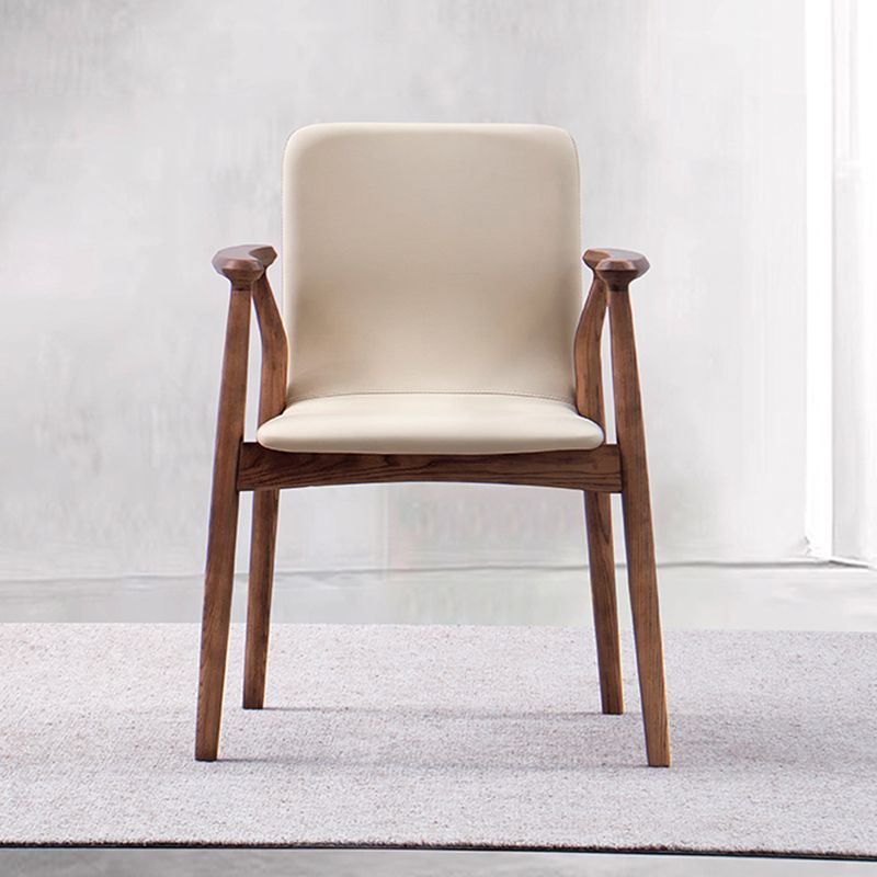 Contemporary Solid Wood Dining Chair Upholstered Arm Chair Home