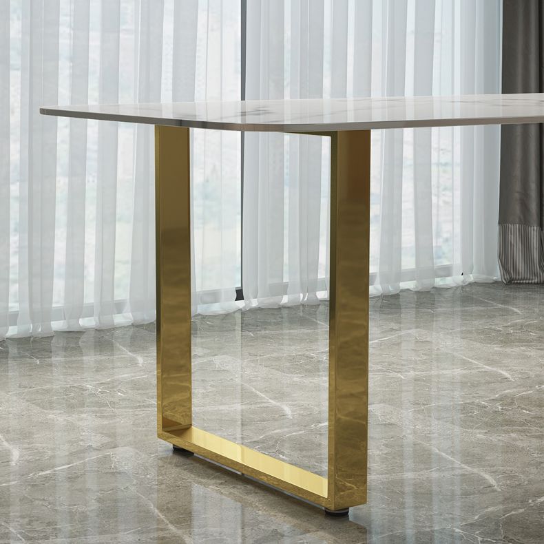 Luxury 1/2/5/7 Pieces Dining Set Sintered Stone Dining Table Set with Leather Chairs