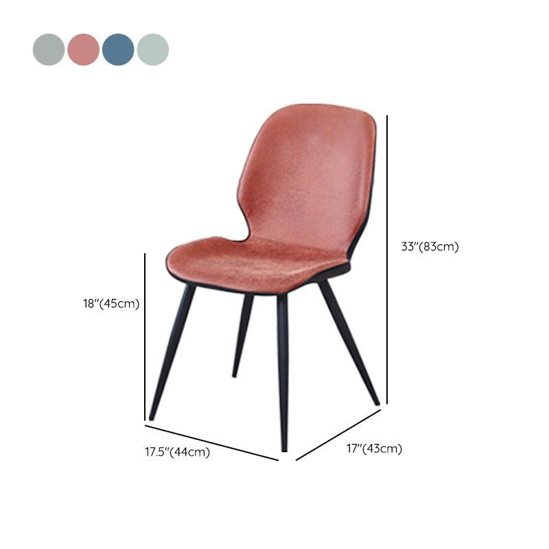 Armless Kitchen Dining Side Chair Industrial Wingback Side Chair
