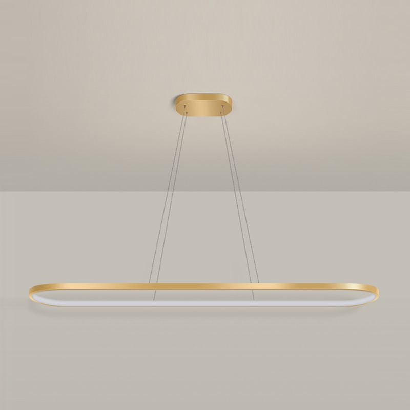 Estilo moderno forma lineal colgante metal luz 1 accesorio de iluminación colgante de luz en oro