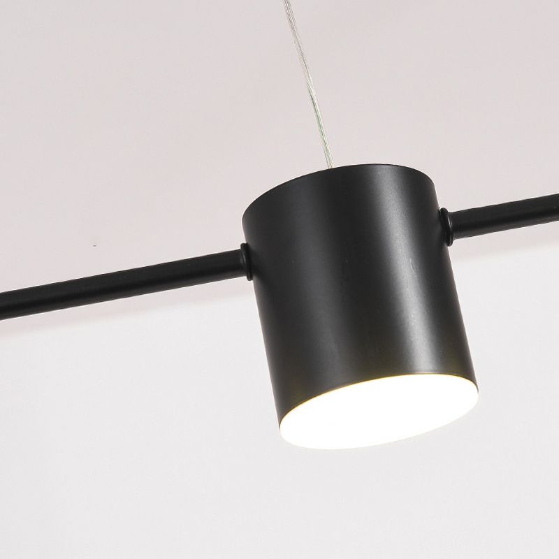 Metal Cylinder Island Light Fixtures Modern Multiple-Light Island Pendant
