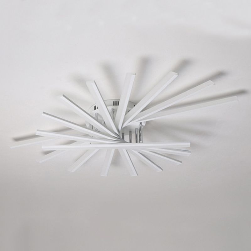 Plafonnier LED linéaire en acrylique, simplicité moderne, montage encastré en fer laqué pour salon