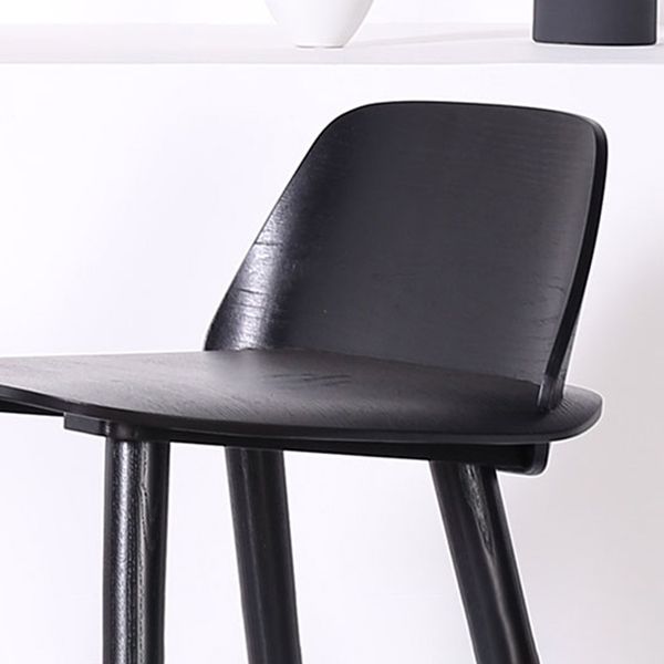 Modern Low Back Barstool Wooden Counter Bar Stool with Wood Legs