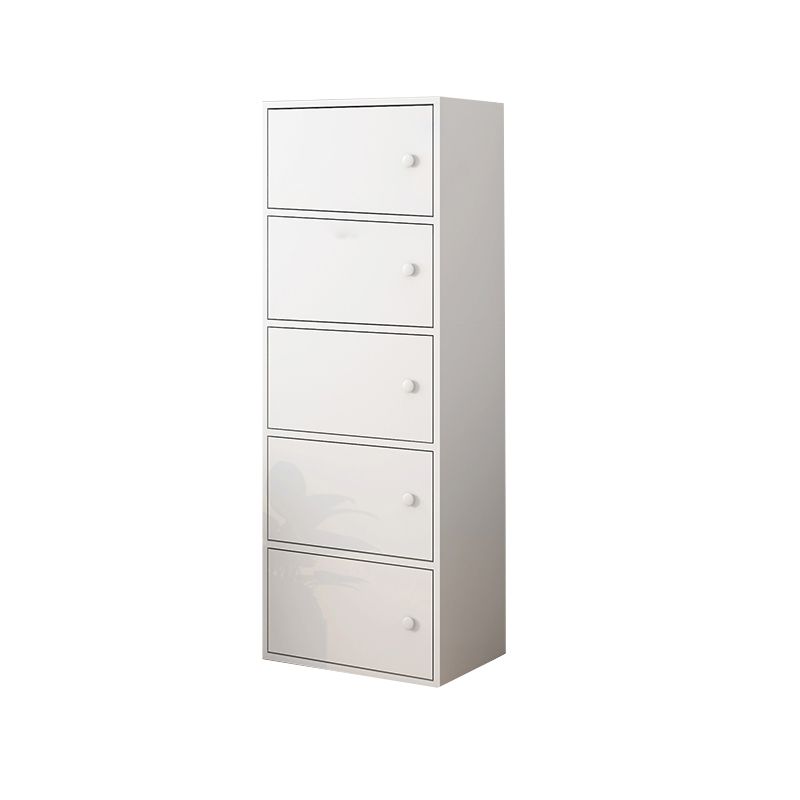 Minimalistic Rectangle Storage Cabinet with Wooden Knobs Doors