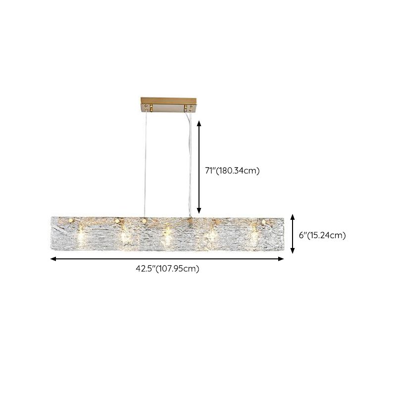 5-Light Modern Golden Kitchen Island Lighting Glass Ceiling Light for Bedroom