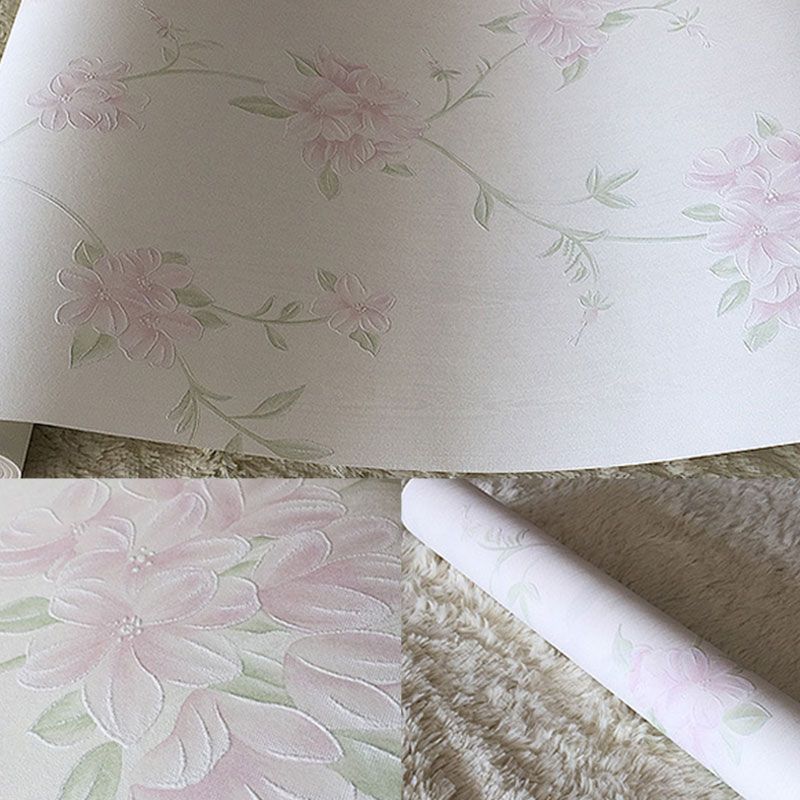 Non-Pasted Wallpaper Roll with Natural Color Garden and Flower Design, 33-foot x 20.5-inch