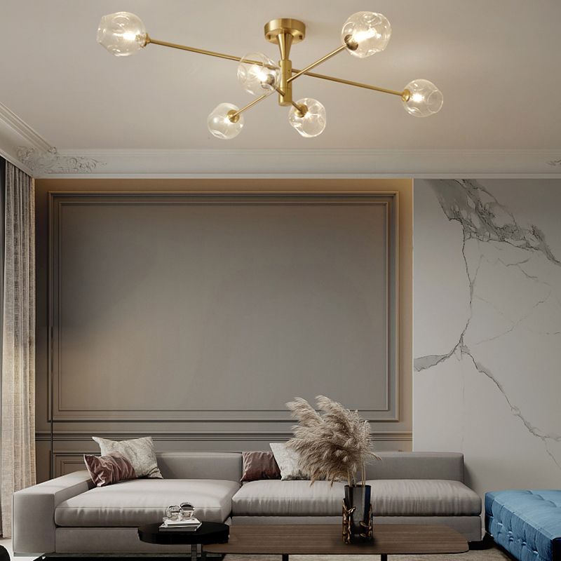 Stile moderno a forma sferica Luci di lampadina a ciondolo in vetro