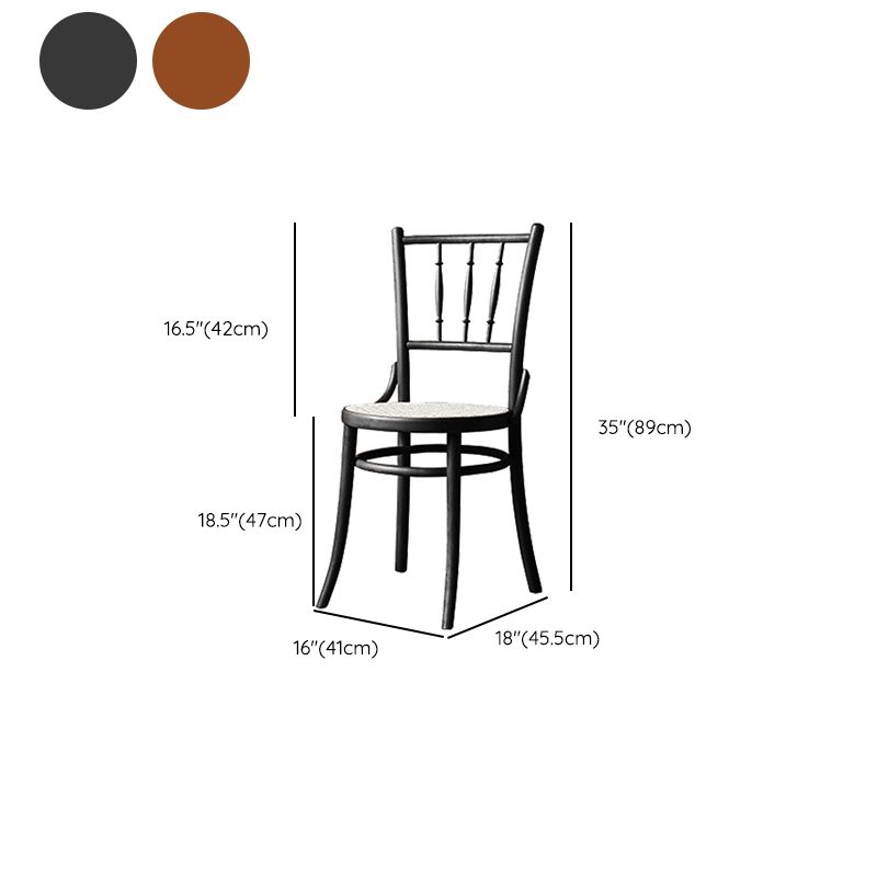 Solid Wood Dining Side Chair High Backrest Patio Dining Chair