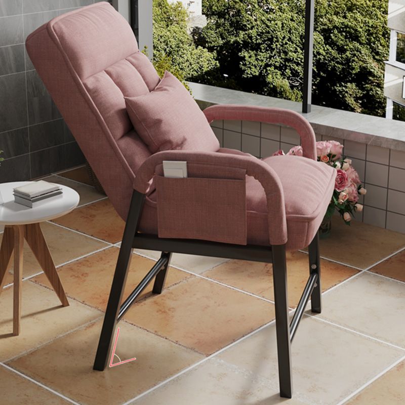 Linen Lounge Chair 17.71" L x 22.44" W x 34.64" H Adjustable Accent Chair with Storage