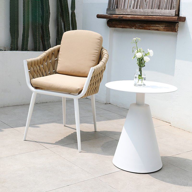 Industrial Aluminum Round Side Table 19.5"W X 19.5"D X 22"H Chat Table