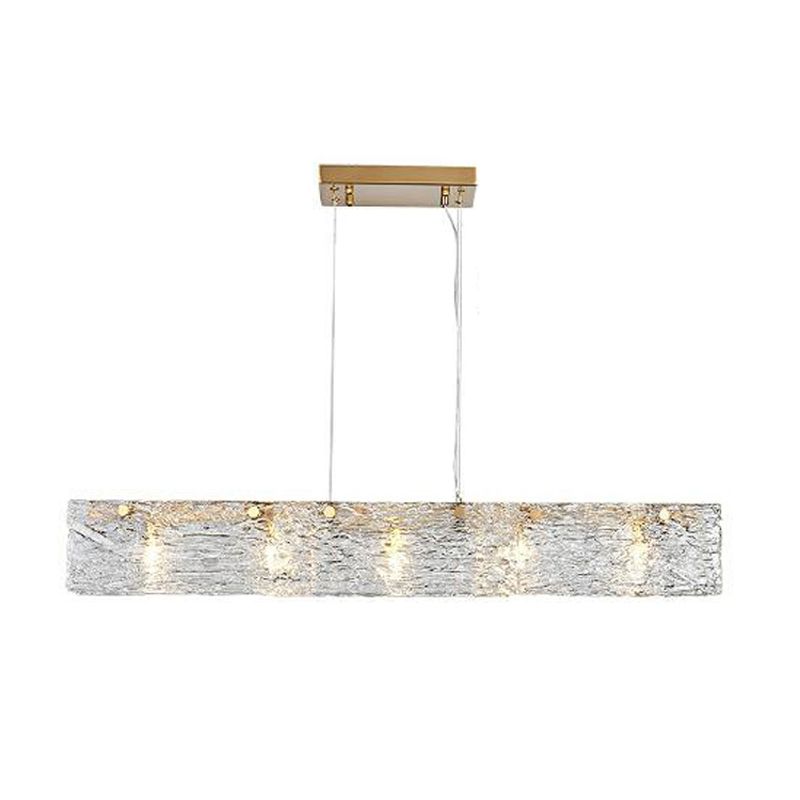 5-Light Modern Golden Kitchen Island Lighting Glass Ceiling Light for Bedroom