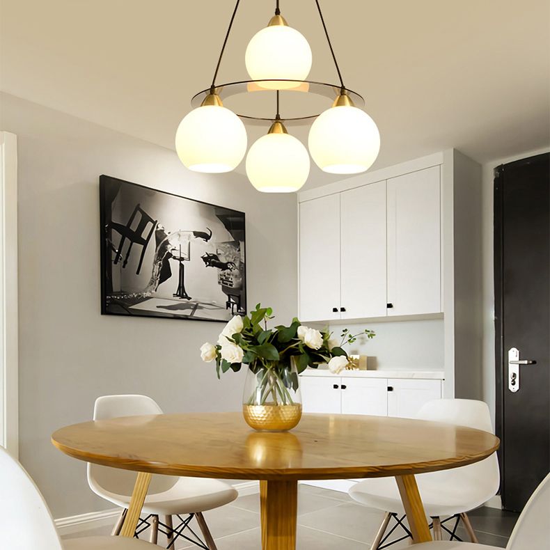 4 luci lampadario moderno luci di sospensione nera per camera da pranzo camera da letto