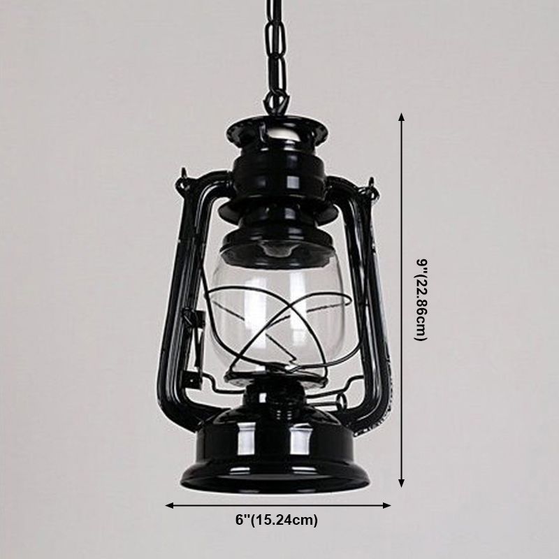 Industrial Hanging Light Fixture Metal 1 Light Indoor Pendants Light with Clear Glass Shade