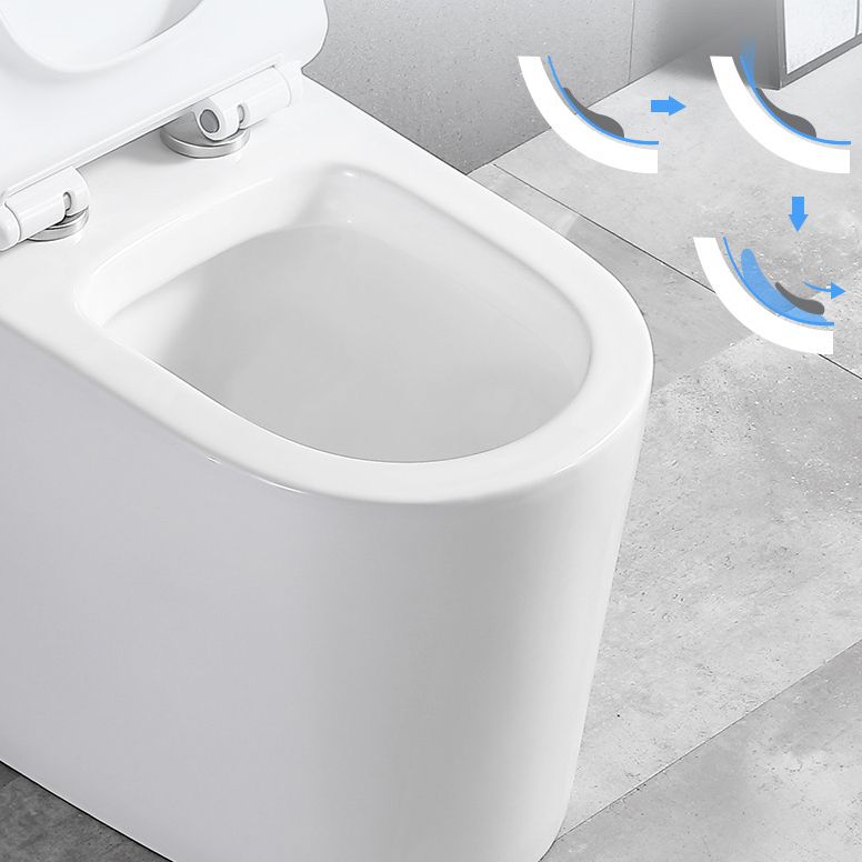 Traditional 1-Piece Toilet Bowl White Urine Toilet with Seat for Bathroom