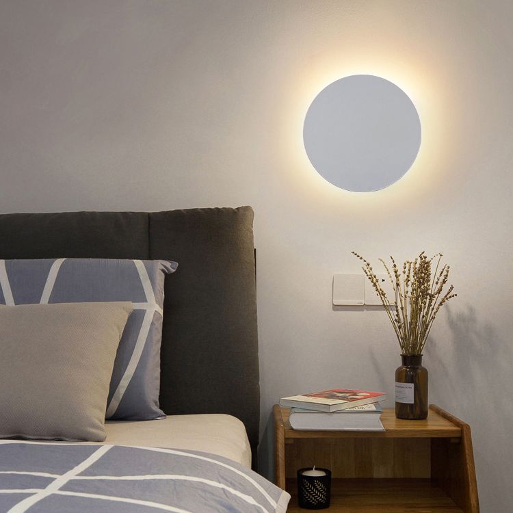 Modern Minimalist Style Round Disc Wall Light Sconces Metal Sconce Lights for Living Room
